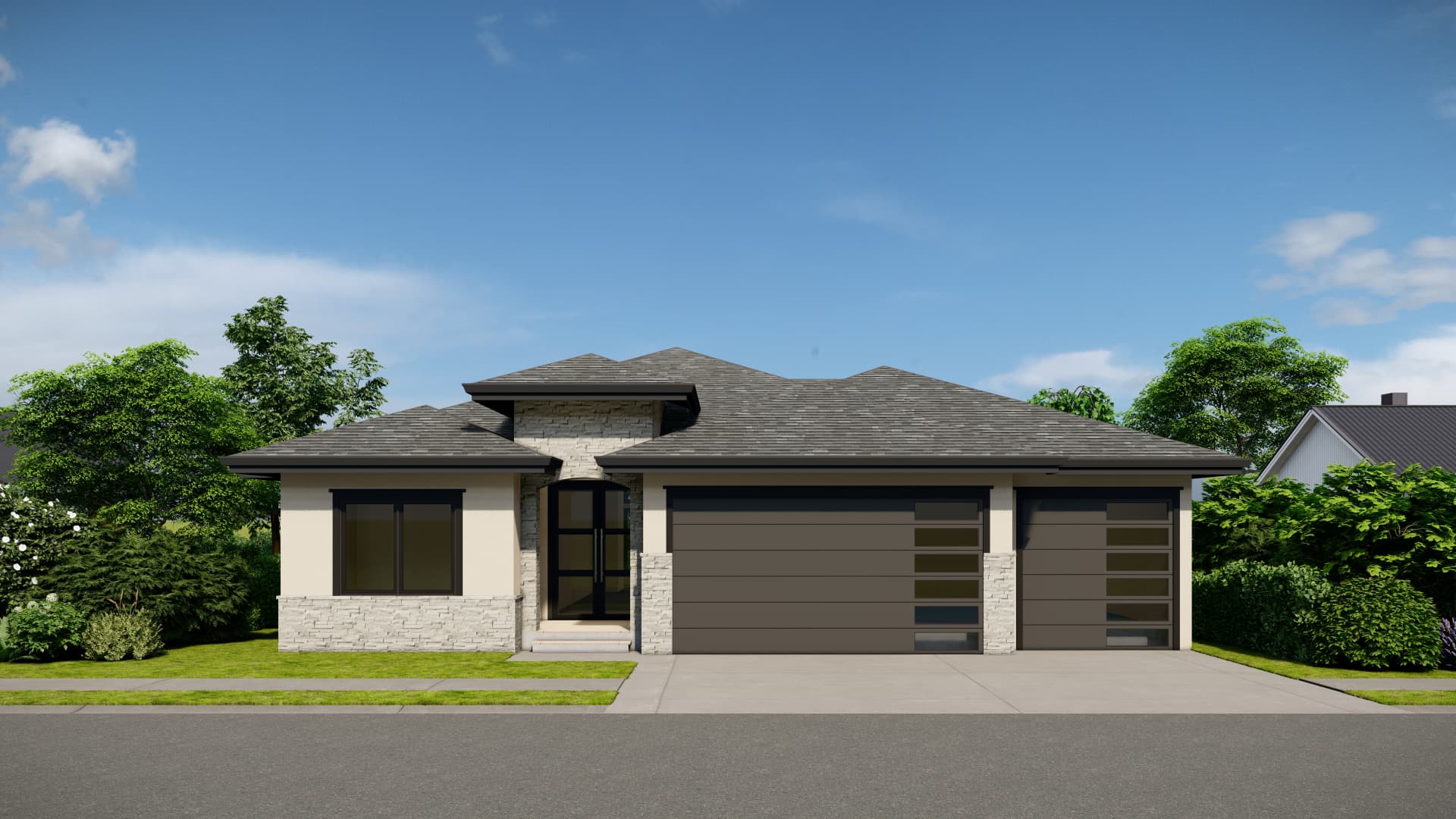 6916 Ridgeview Rd, Shawnee, KS — stone and stucco ranch by AG Custom Homes